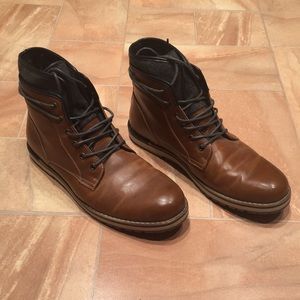 Sonoma Men's Light Brown Faux Leather Lace Up Boots